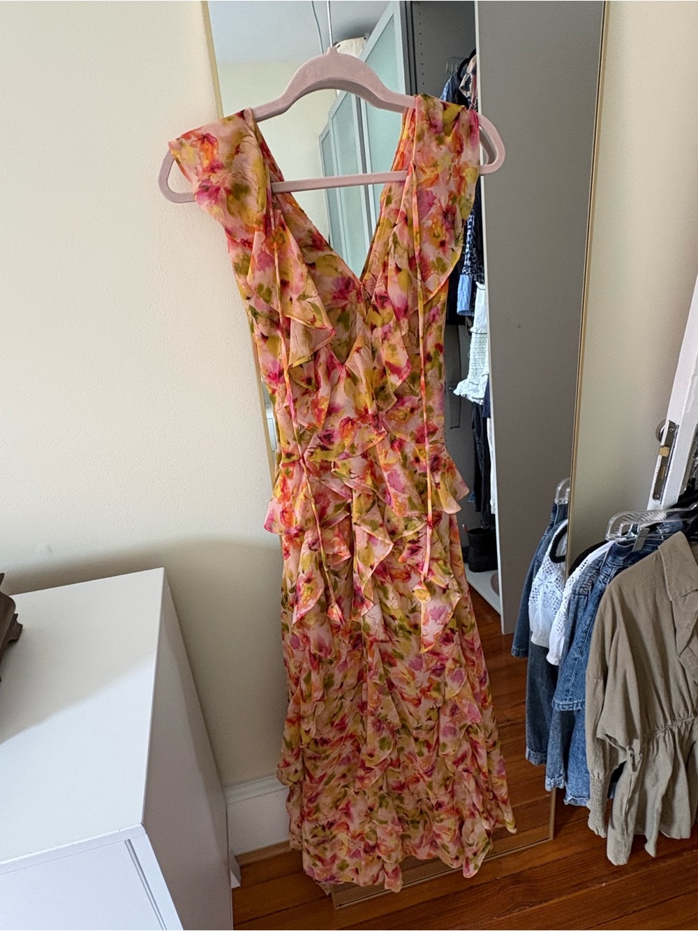 Floral Ruffle Maxi Dress - Pink Multi - Picture 2 of 2